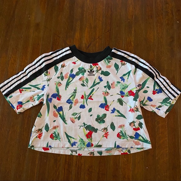 Adidas Floral Crop Top - Picture 9 of 12